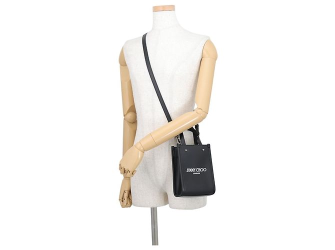 Borsa Mini North South Tote Jimmy Choo in pelle nera Nero - vista 5