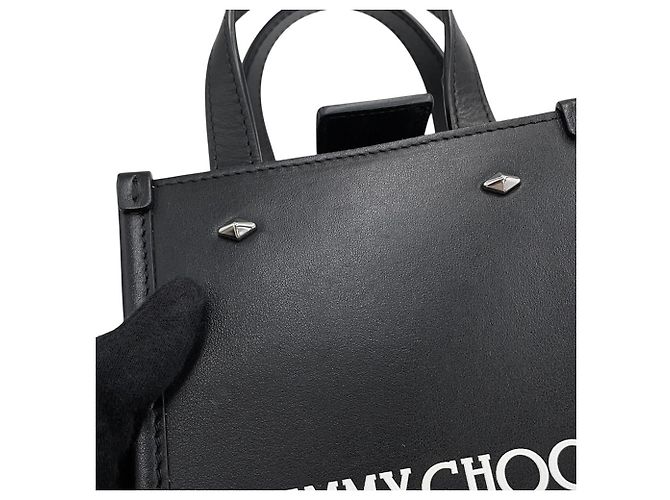 Borsa Mini North South Tote Jimmy Choo in pelle nera Nero - vista 7