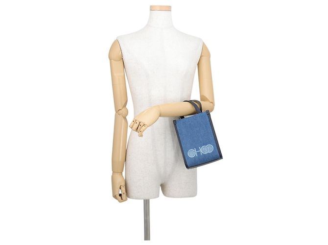 Borsa Mini Tote Jimmy Choo Blu Blu navy - vista 4
