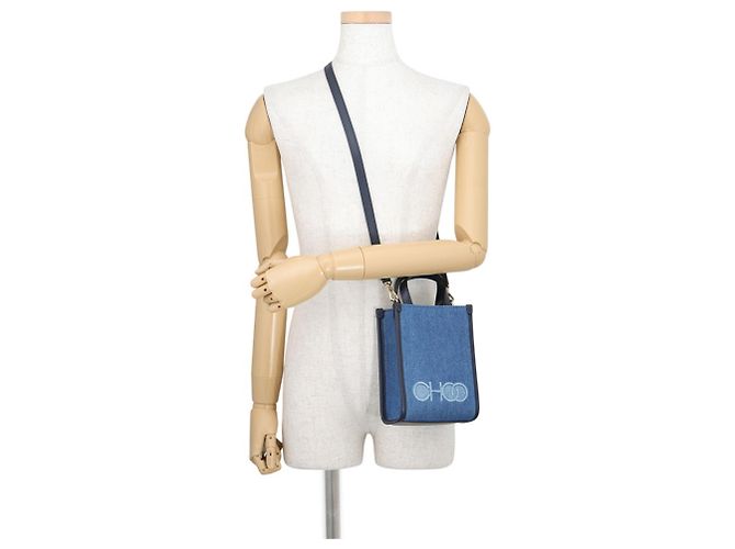 Borsa Mini Tote Jimmy Choo Blu Blu navy - vista 5