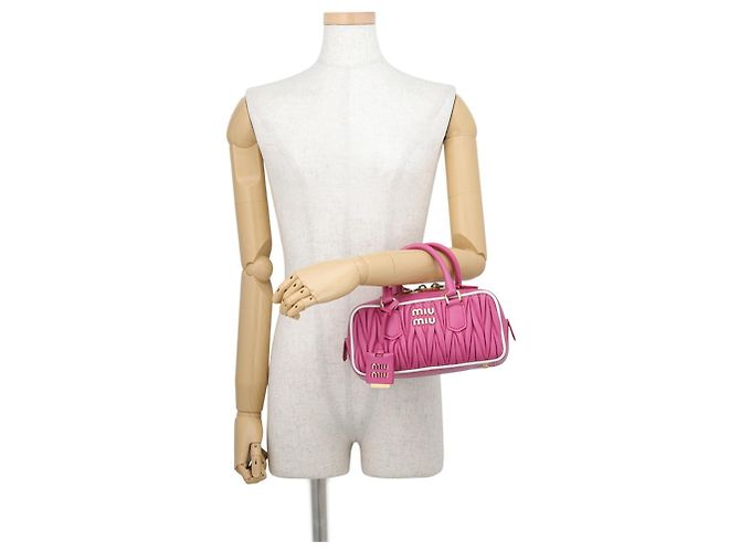 Borsa a mano Miu Miu Arcadi in pelle Matelassé Rosa - vista 4