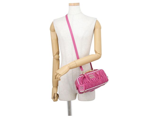 Borsa a mano Miu Miu Arcadi in pelle Matelassé Rosa - vista 5