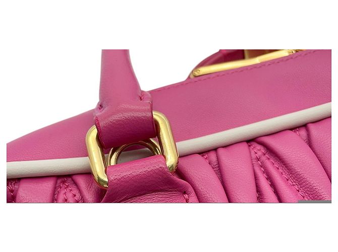 Borsa a mano Miu Miu Arcadi in pelle Matelassé Rosa - vista 8