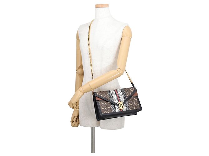 Borsa a tracolla con catena Burberry TB Monogram Marrone Nero Multicolore - vista 4