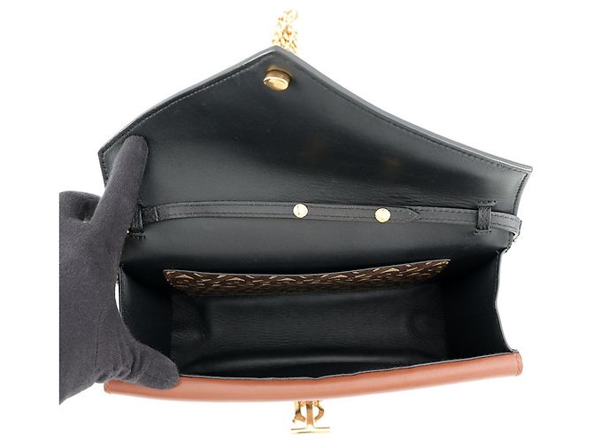 Borsa a tracolla con catena Burberry TB Monogram Marrone Nero Multicolore - vista 5