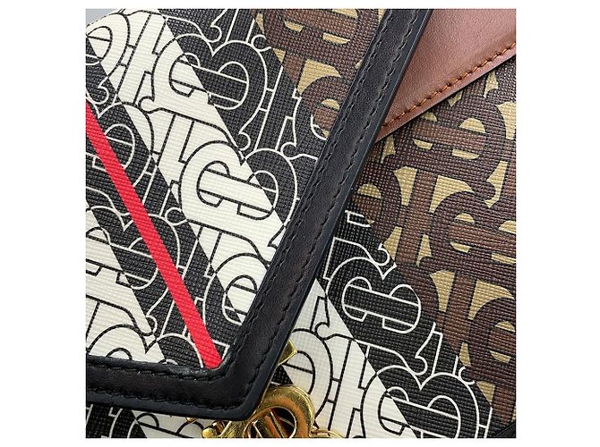 Borsa a tracolla con catena Burberry TB Monogram Marrone Nero Multicolore - vista 7