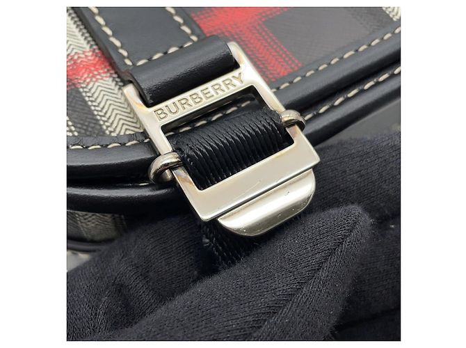Burberry Schultertasche mit Check-Muster Schwarz Rot - Ansicht 11