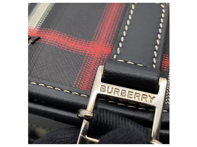 Burberry Schultertasche mit Check-Muster Schwarz Rot - Ansicht 12
