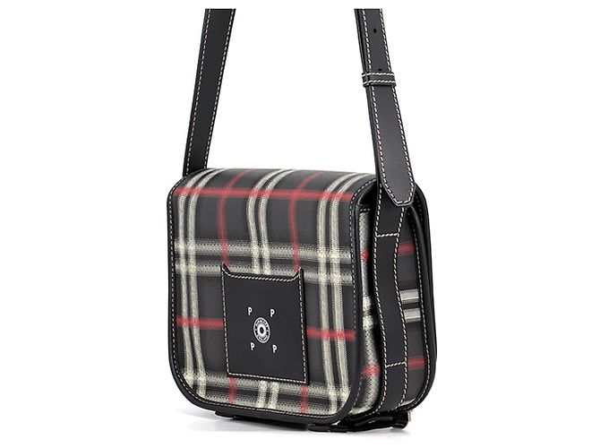 Burberry Schultertasche mit Check-Muster Schwarz Rot - Ansicht 2