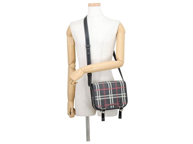 Burberry Schultertasche mit Check-Muster Schwarz Rot - Ansicht 4