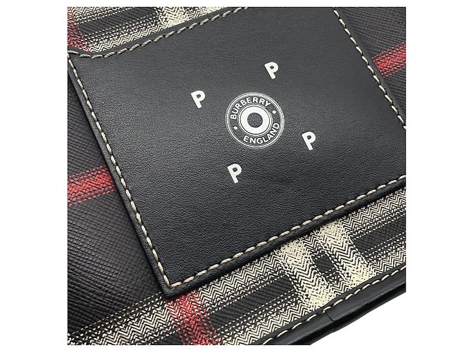 Burberry Schultertasche mit Check-Muster Schwarz Rot - Ansicht 6