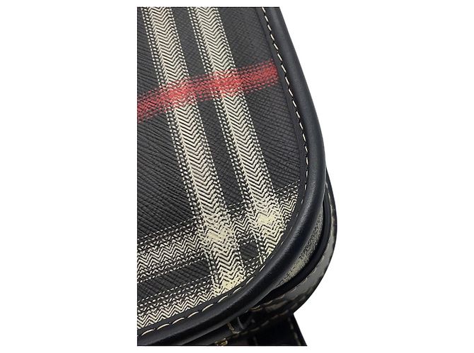 Burberry Schultertasche mit Check-Muster Schwarz Rot - Ansicht 7