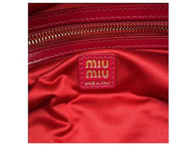 Borsa a mano Bowling in pelle Miu Miu Rosso - vista 13