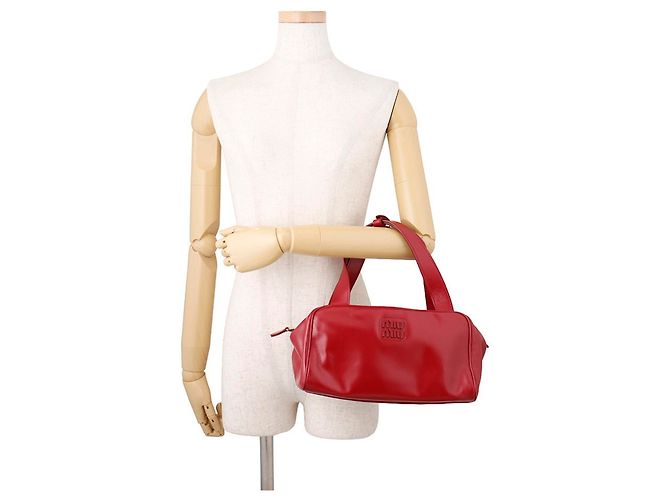 Borsa a mano Bowling in pelle Miu Miu Rosso - vista 4