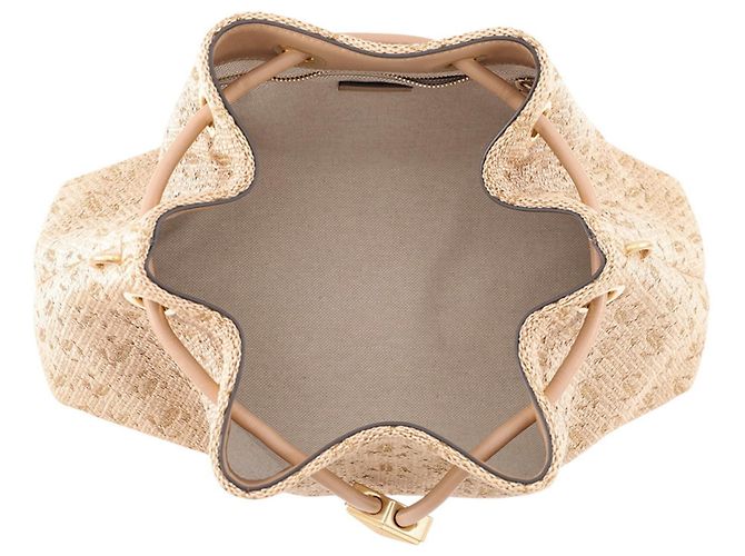 Borsa in rafia Jimmy Choo Cinch Medium Beige - vista 6