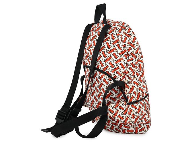 Zaino Burberry TB Monogram in nylon Bianco Beige Arancione - vista 3
