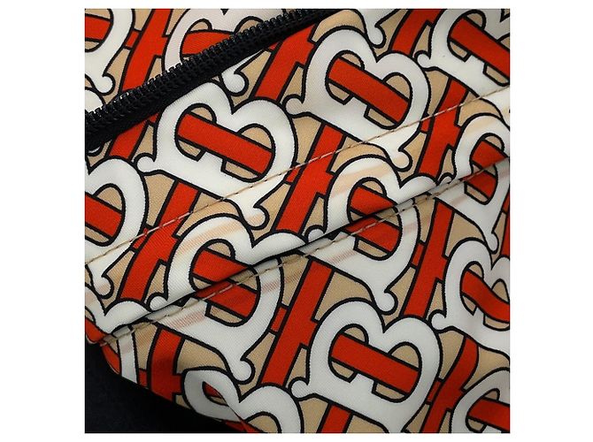 Zaino Burberry TB Monogram in nylon Bianco Beige Arancione - vista 9