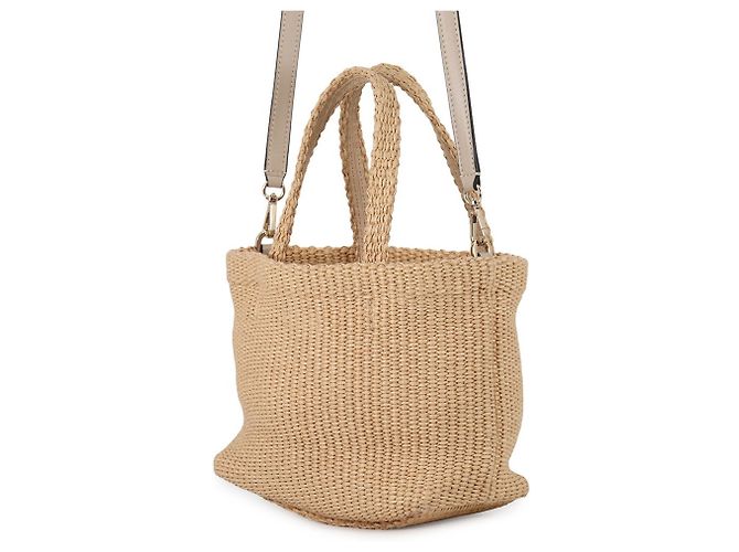 Borsa Jimmy Choo in rafia e pelle beige - vista 2