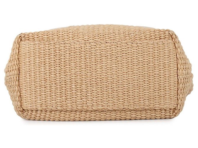 Borsa Jimmy Choo in rafia e pelle beige - vista 3