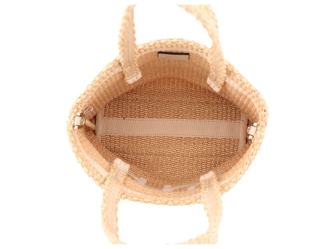 Borsa Jimmy Choo in rafia e pelle beige - vista 6
