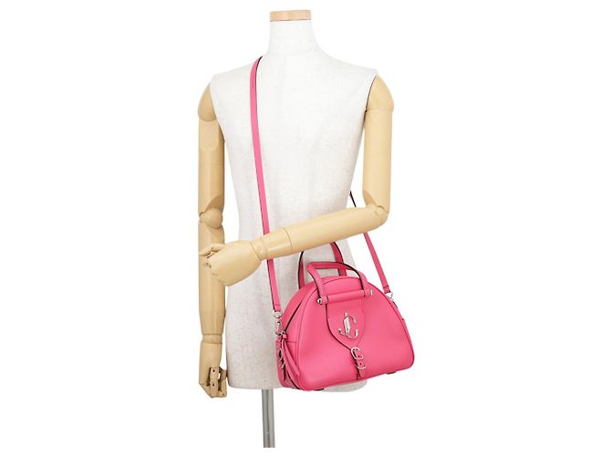 Borsa Bowling Jimmy Choo Varenne Rosa - vista 5