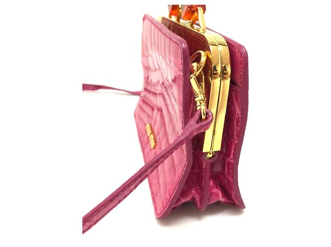 Borsa Pochette Miu Miu in pelle rosa - vista 3