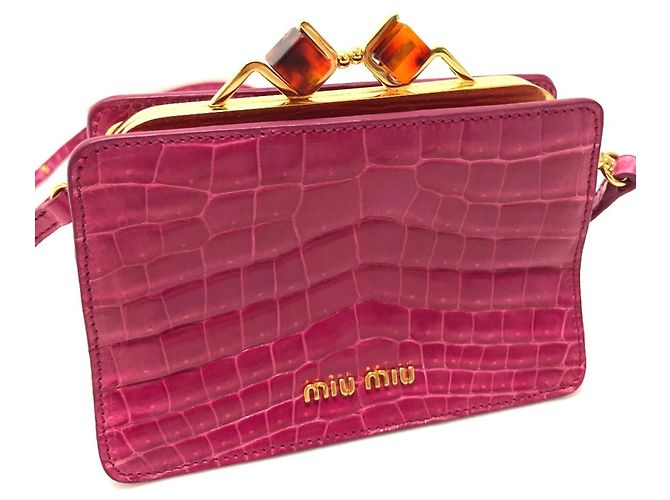 Borsa Pochette Miu Miu in pelle rosa - vista 4