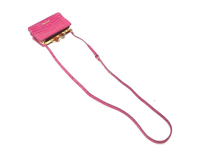 Borsa Pochette Miu Miu in pelle rosa - vista 5
