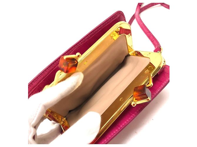 Borsa Pochette Miu Miu in pelle rosa - vista 6