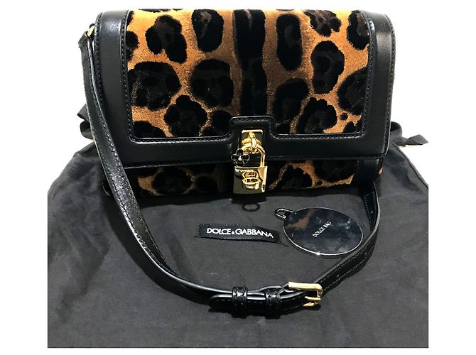 Borsa a tracolla Dolce & Gabbana con stampa leopardata Marrone Nero - vista 14