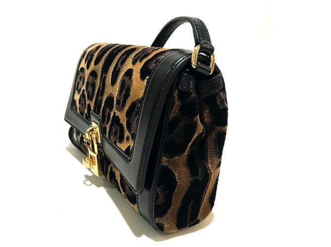 Borsa a tracolla Dolce & Gabbana con stampa leopardata Marrone Nero - vista 3