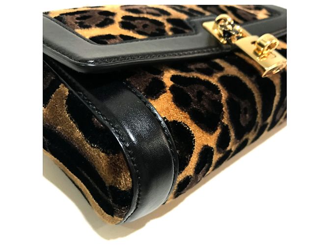 Borsa a tracolla Dolce & Gabbana con stampa leopardata Marrone Nero - vista 7