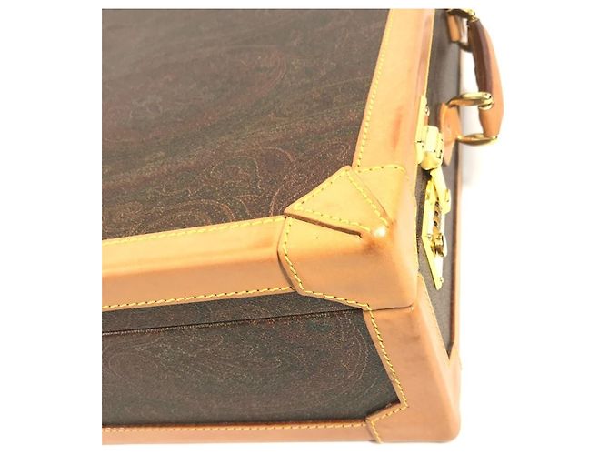 ETRO Lederhandtasche mit Paisley-Muster Braun - Ansicht 10