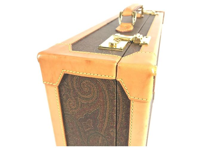 ETRO Lederhandtasche mit Paisley-Muster Braun - Ansicht 6