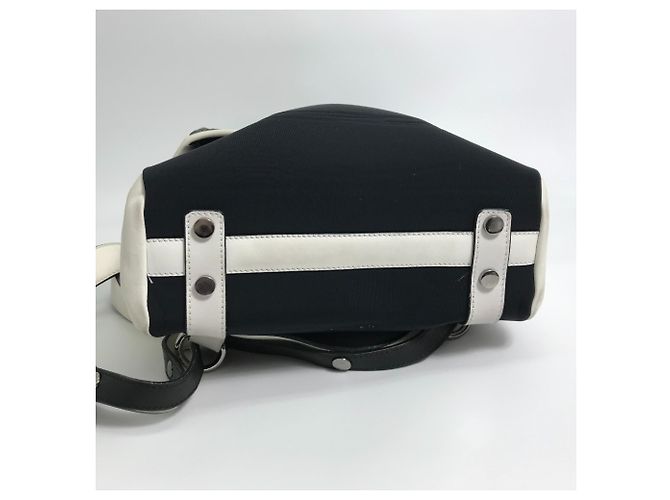 Jimmy Choo Two-tone Star Studded Leather Backpack Black White - view 3