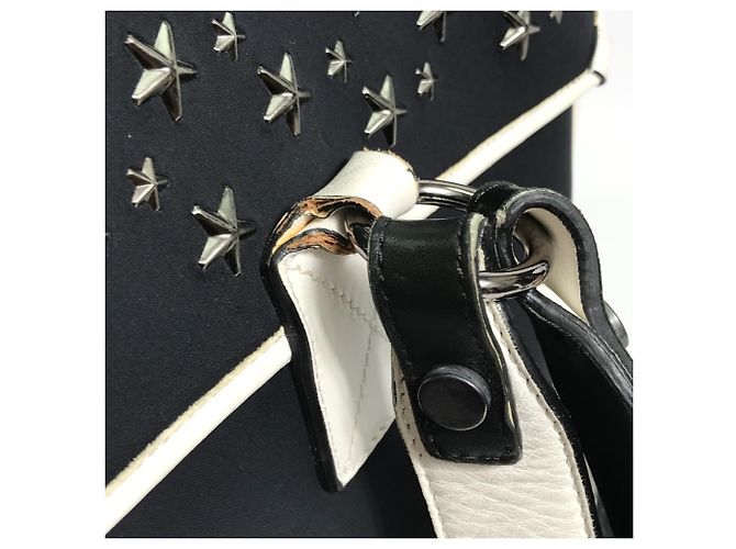 Jimmy Choo Two-tone Star Studded Leather Backpack Black White - view 6