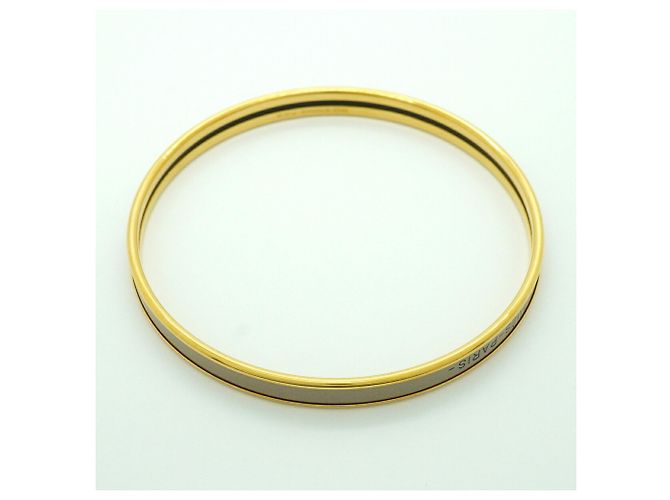 Hermès Brazalete Hermes chapado en oro beige Dorado - vista 2