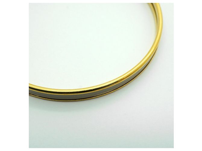 Hermès Brazalete Hermes chapado en oro beige Dorado - vista 8