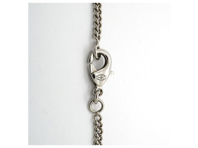 Collar Chanel Plateado con logo Coco y Camelia Plata - vista 5