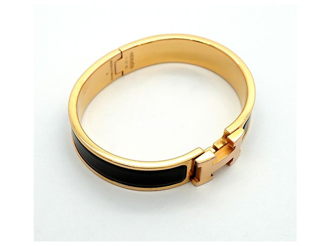Hermès Brazalete Hermes Clic Clac PM Negro Dorado - vista 2