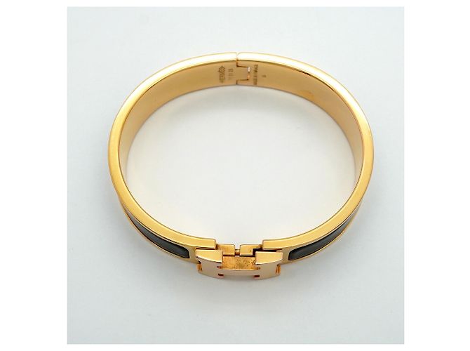 Hermès Brazalete Hermes Clic Clac PM Negro Dorado - vista 3