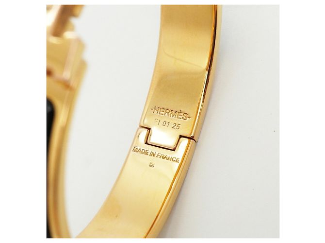 Hermès Brazalete Hermes Clic Clac PM Negro Dorado - vista 5