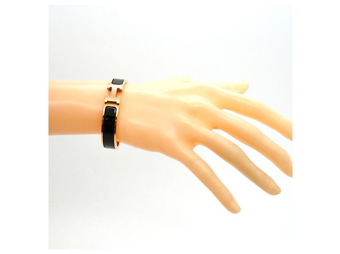 Hermès Brazalete Hermes Clic Clac PM Negro Dorado - vista 6