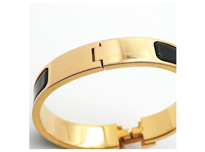 Hermès Brazalete Hermes Clic Clac PM Negro Dorado - vista 7