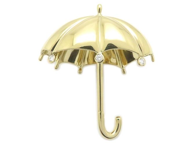 Autre Marque Spilla a ombrello Tiffany & Co. con diamanti in oro giallo 18K - vista 2