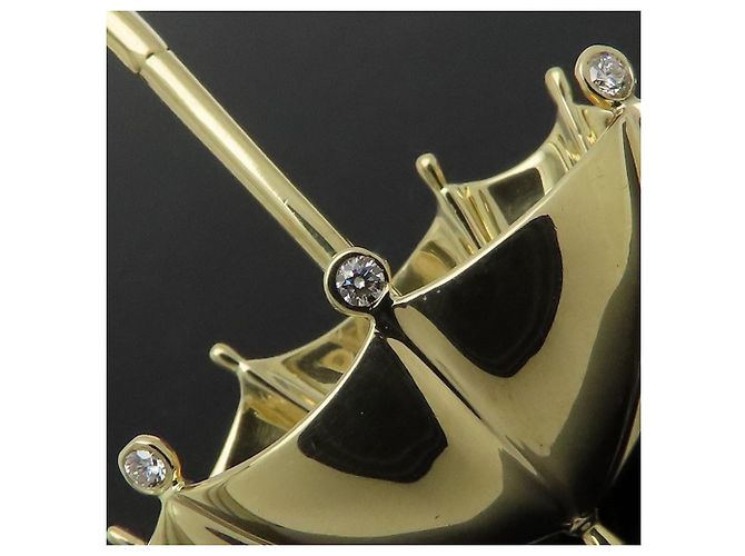 Autre Marque Spilla a ombrello Tiffany & Co. con diamanti in oro giallo 18K - vista 3
