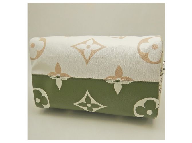 Borsa Louis Vuitton Monogram Giant Speedy Bandoulière 30 Bianco Beige Cachi - vista 10
