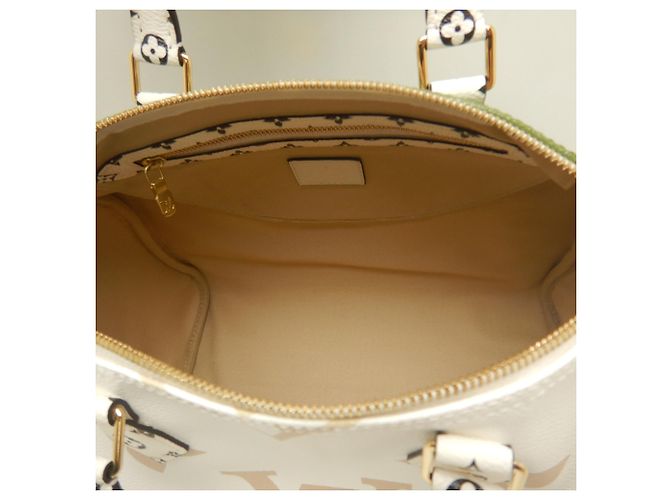 Borsa Louis Vuitton Monogram Giant Speedy Bandoulière 30 Bianco Beige Cachi - vista 15