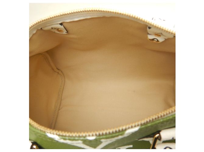 Borsa Louis Vuitton Monogram Giant Speedy Bandoulière 30 Bianco Beige Cachi - vista 17