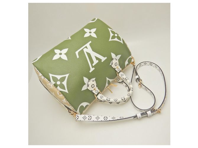 Borsa Louis Vuitton Monogram Giant Speedy Bandoulière 30 Bianco Beige Cachi - vista 3